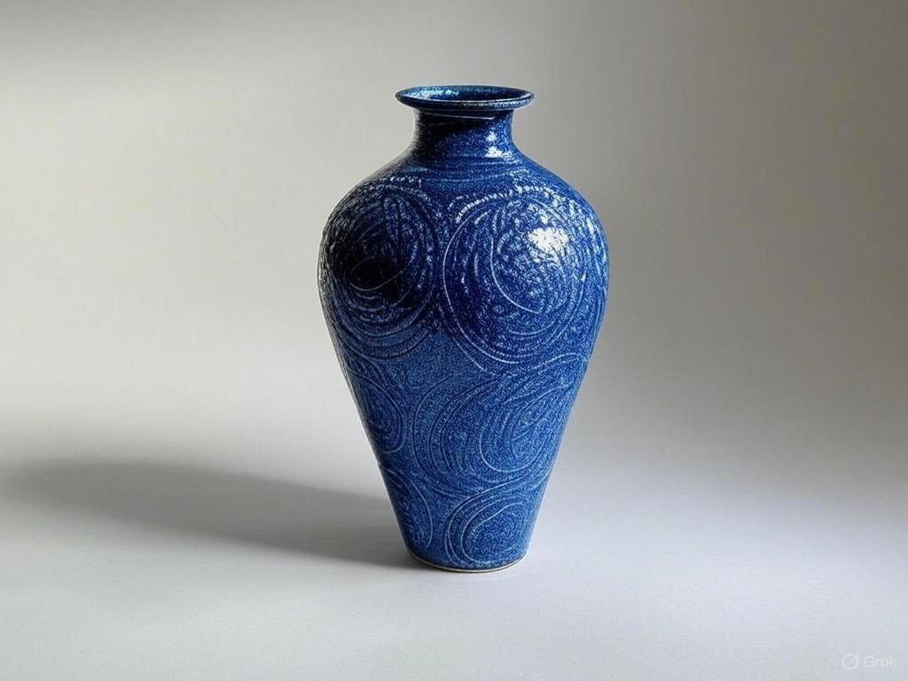 синяя ваза